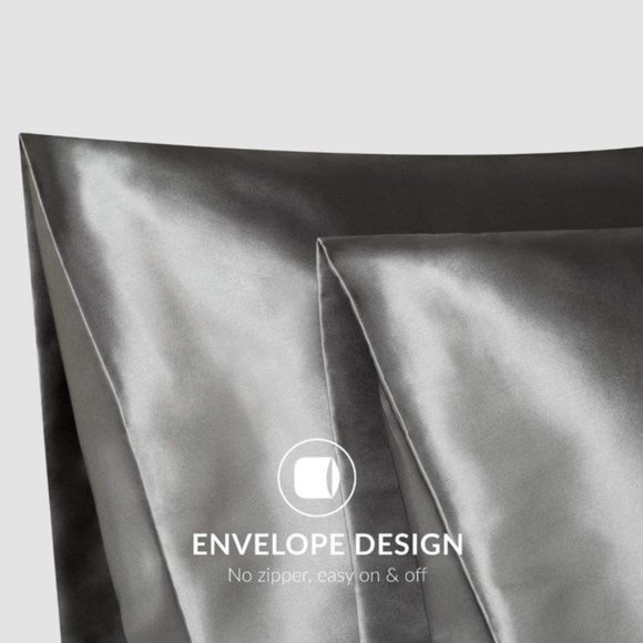 Amazon.com: BEDELITE Satin Pillowcase with Zipper 2 Pack  2 Pack Standard Size Dark Grey Satin Pillow Cases